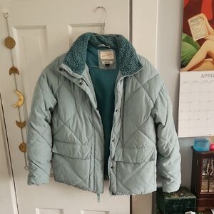 Quilted Jacket with Sherpa Collar